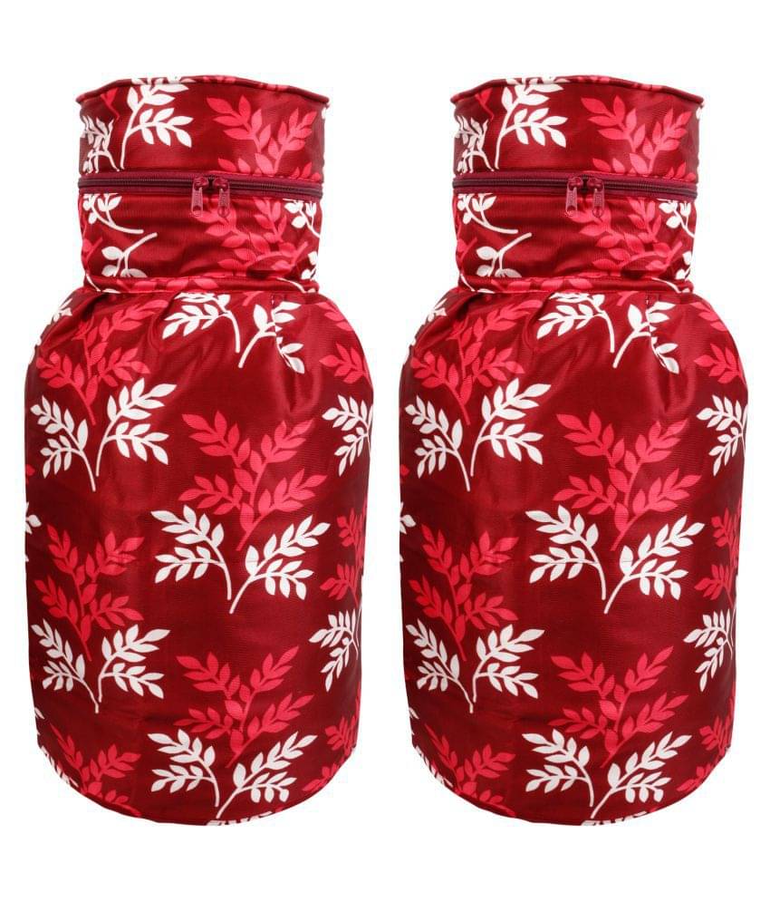     			E-Retailer Set of 2 Polyester Maroon Cylinder Cover