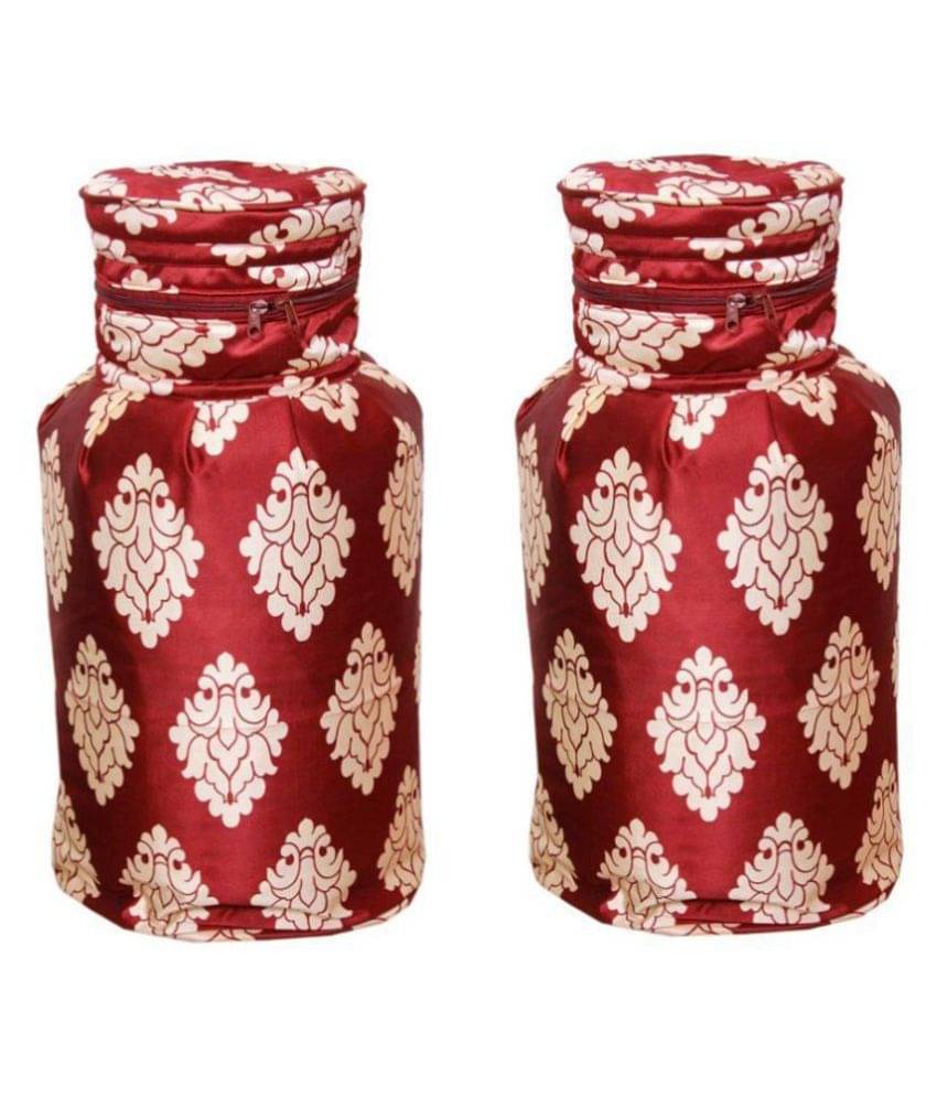     			E-Retailer Set of 2 Polyester Red Cylinder Cover