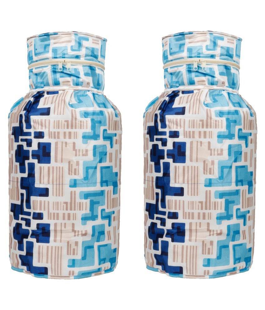 E-Retailer Set of 2 Polyester Blue Cylinder Cover E-Retailer Set of 2 Polyester Blue Cylinder Cover
