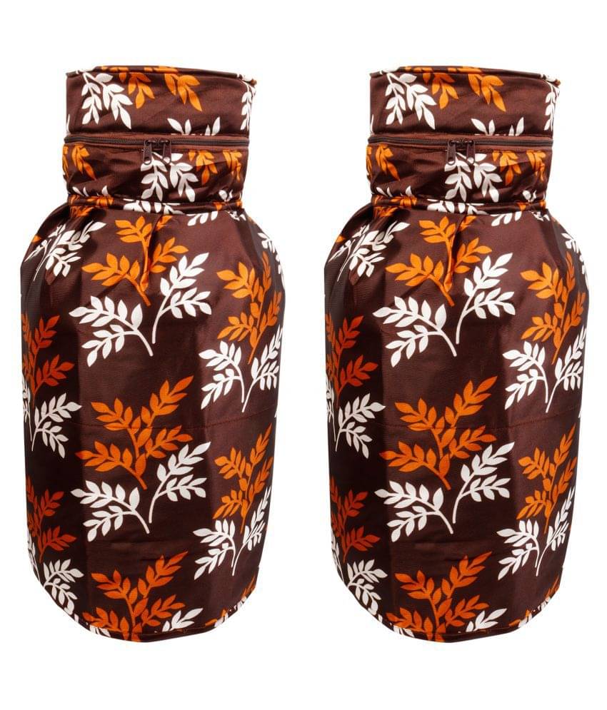 E-Retailer Set of 2 Polyester Brown Cylinder Cover E-Retailer Set of 2 Polyester Brown Cylinder Cover