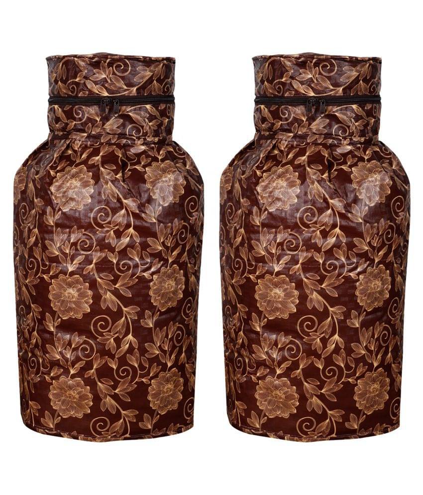 E-Retailer Set of 2 PVC Brown Cylinder Cover E-Retailer Set of 2 PVC Brown Cylinder Cover