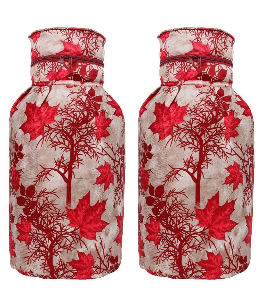 E-Retailer Set of 2 Polyester Red Cylinder Cover E-Retailer Set of 2 Polyester Red Cylinder Cover