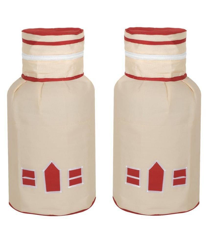 E-Retailer Set of 2 Polyester Beige Cylinder Cover E-Retailer Set of 2 Polyester Beige Cylinder Cover