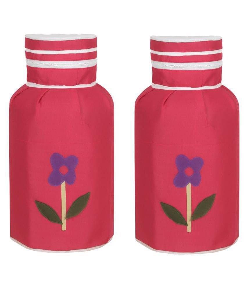 E-Retailer Set of 2 Polyester Orange Cylinder Cover E-Retailer Set of 2 Polyester Orange Cylinder Cover