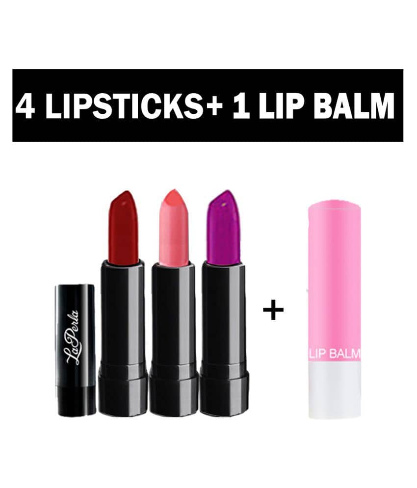 Adbeni 3 Lipstick With ColorDiva Lip Balm Makeup Kit Pack of 4 168