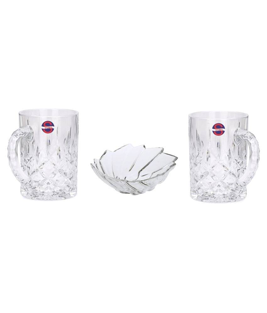     			Afast Glass Glass, Plate Set, Transparent, Pack Of 3, 380 ml