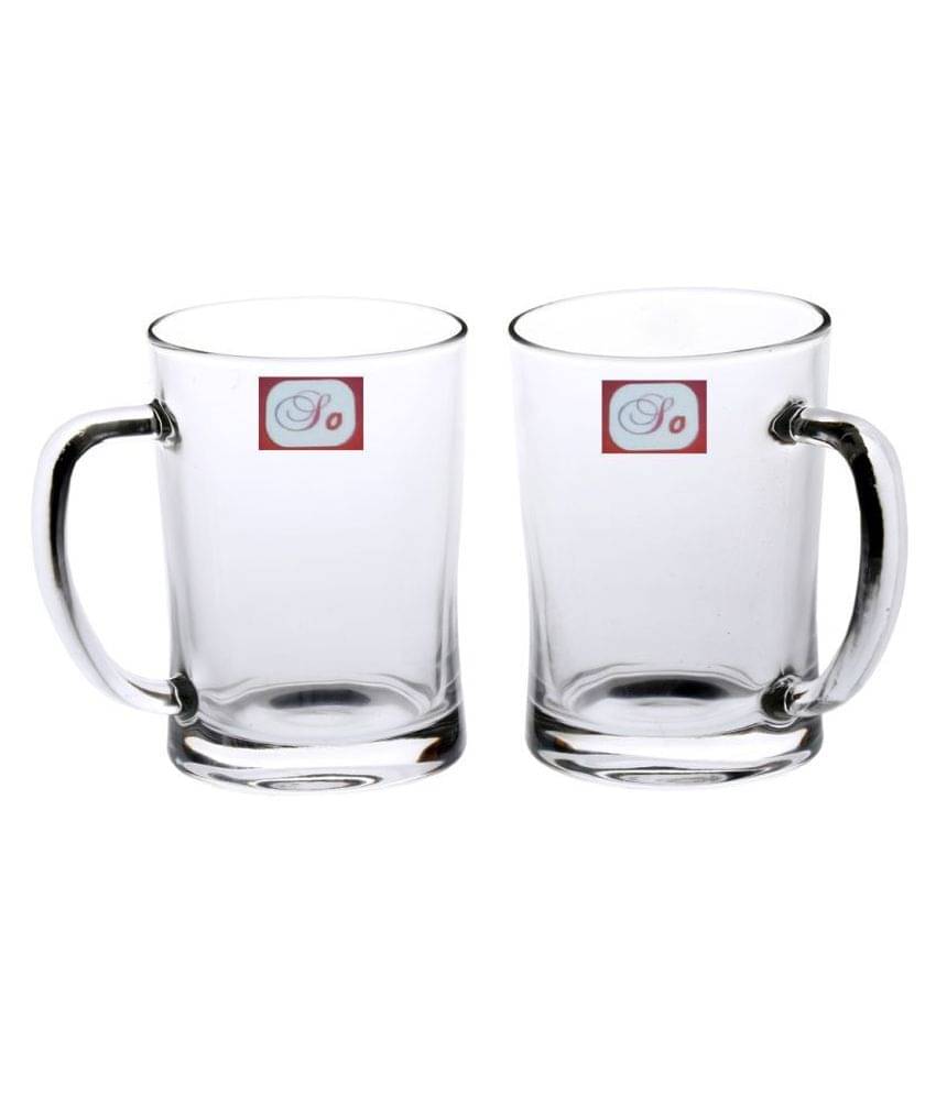     			Afast Glass Beer Glasses, Transparent, Pack Of 2, 370 ml