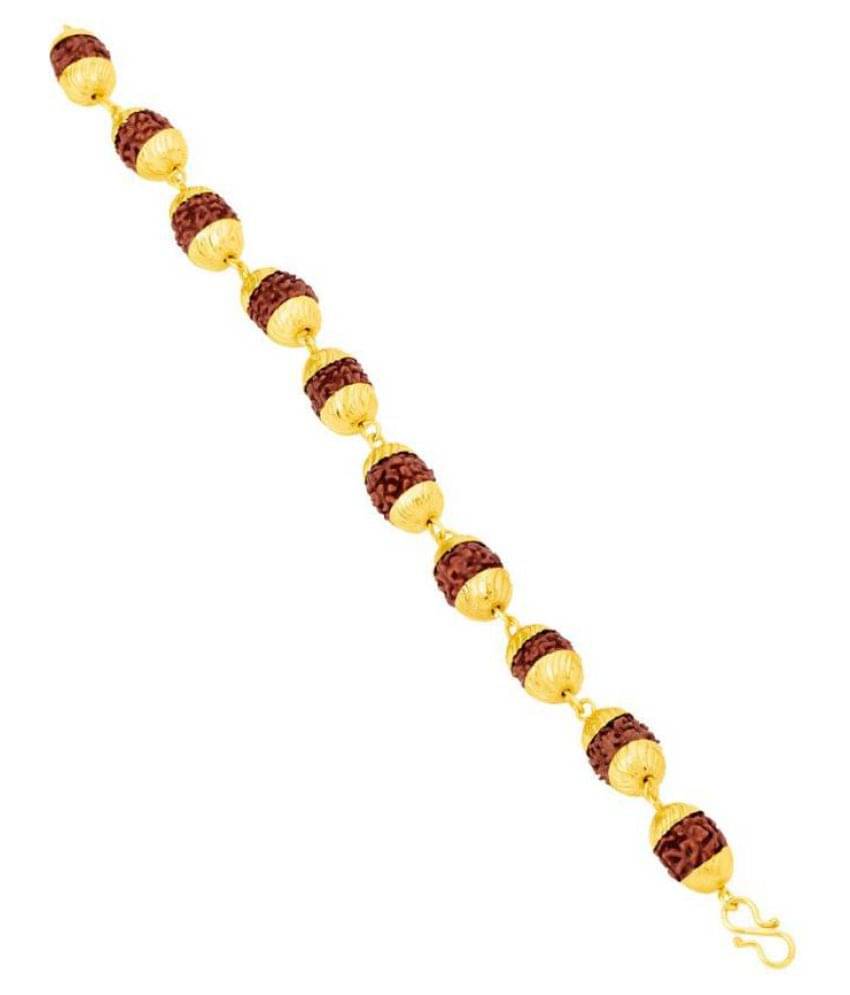     			Panchmukhi Rudraksha Bracelet With Golden Cap