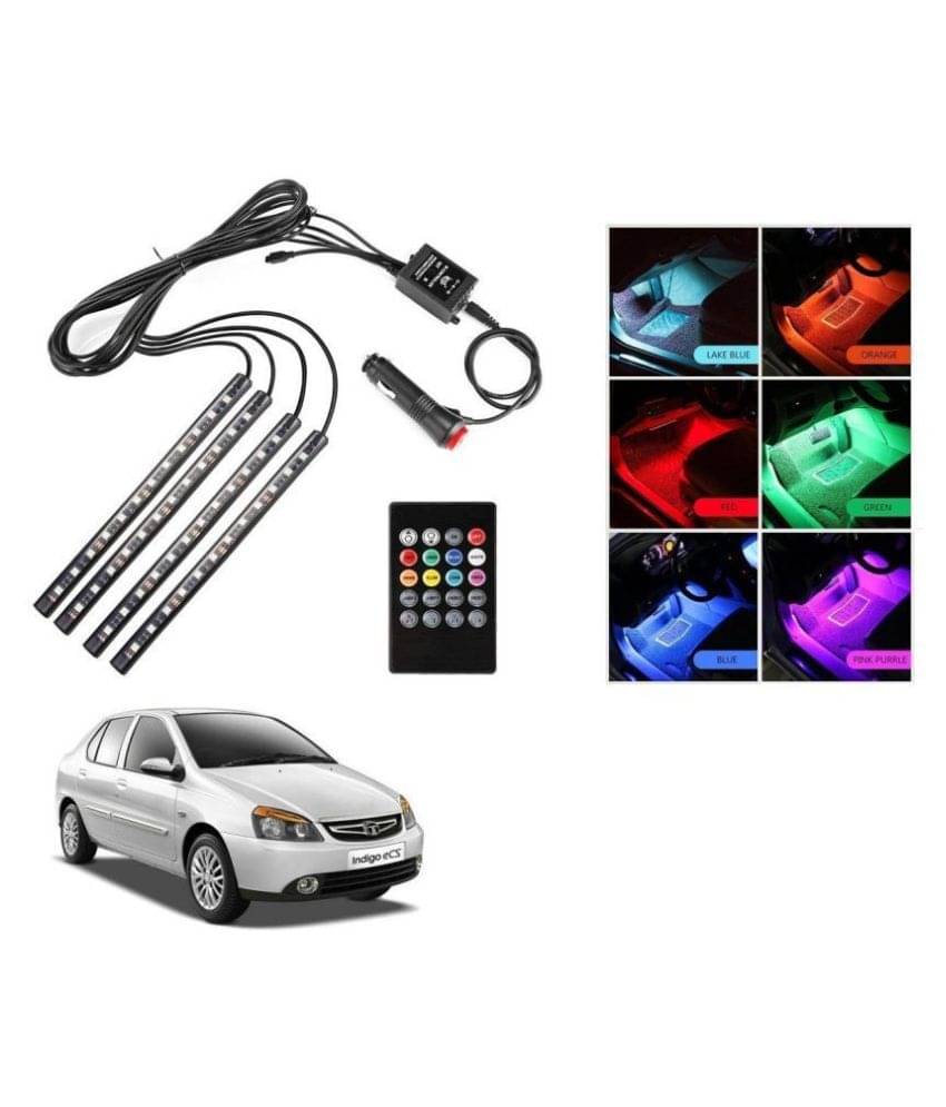     			AutoRight Atmosphere Light LED Wireless Remote Music Controller Car Interior Strip Light Lamp Kit For Tata Indigo eCS
