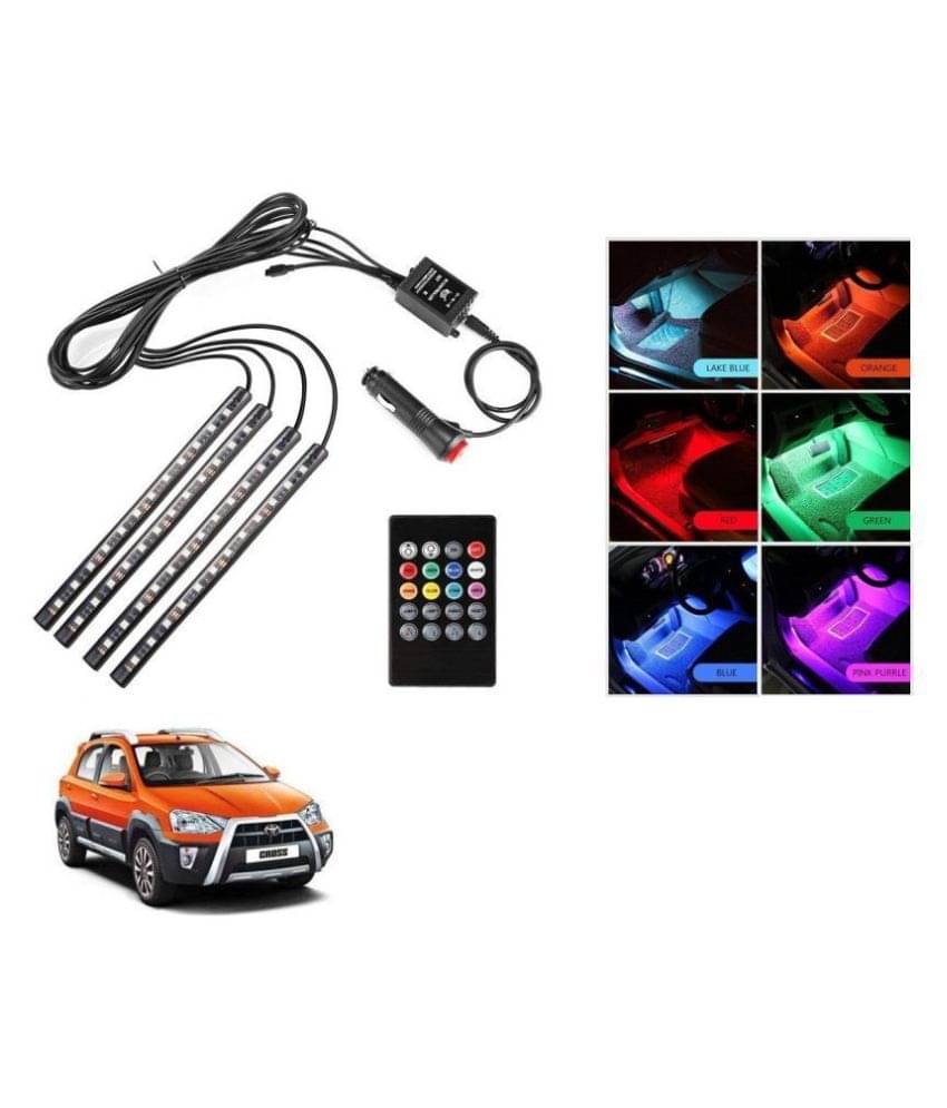     			AutoRight Atmosphere Light LED Wireless Remote Music Controller Car Interior Strip Light Lamp Kit For Toyota Etios Cross