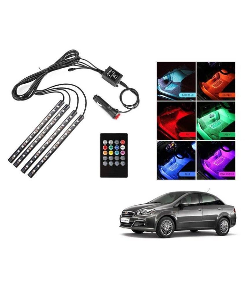     			AutoRight Atmosphere Light LED Wireless Remote Music Controller Car Interior Strip Light Lamp Kit For Fiat Linea