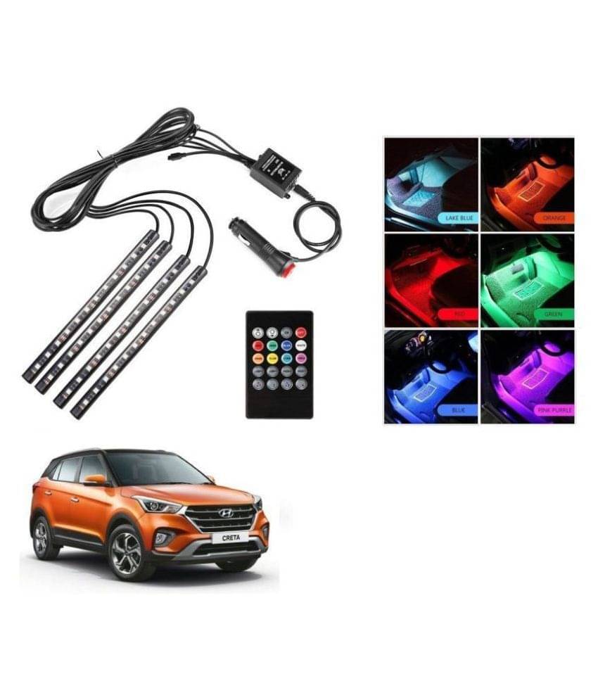     			AutoRight Atmosphere Light LED Wireless Remote Music Controller Car Interior Strip Light Lamp Kit For Hyundai Creta