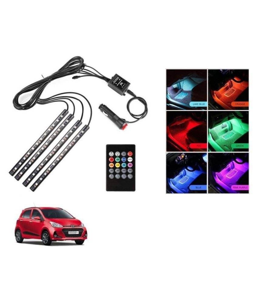     			AutoRight Atmosphere Light LED Wireless Remote Music Controller Car Interior Strip Light Lamp Kit For Hyundai Grand i10