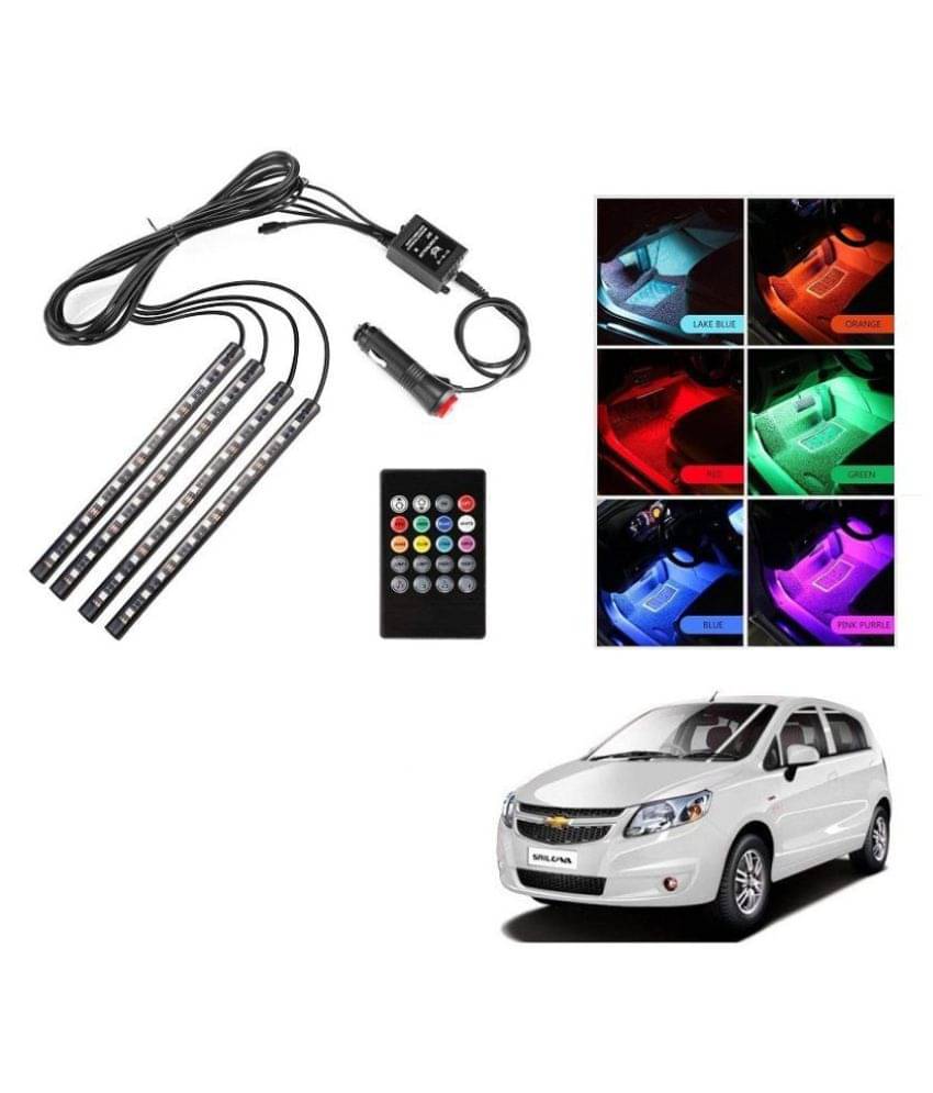     			AutoRight Atmosphere Light LED Wireless Remote Music Controller Car Interior Strip Light Lamp Kit For Chevrolet Sail UVA