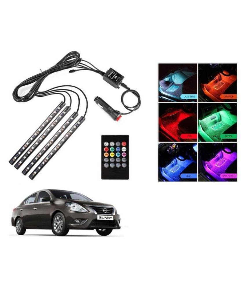     			AutoRight Atmosphere Light LED Wireless Remote Music Controller Car Interior Strip Light Lamp Kit For Nissan Sunny