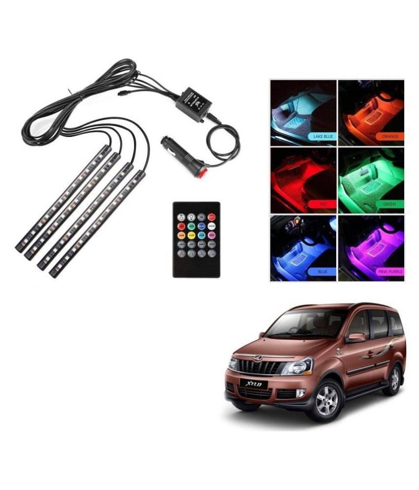     			AutoRight Atmosphere Light LED Wireless Remote Music Controller Car Interior Strip Light Lamp Kit For Mahindra Xylo