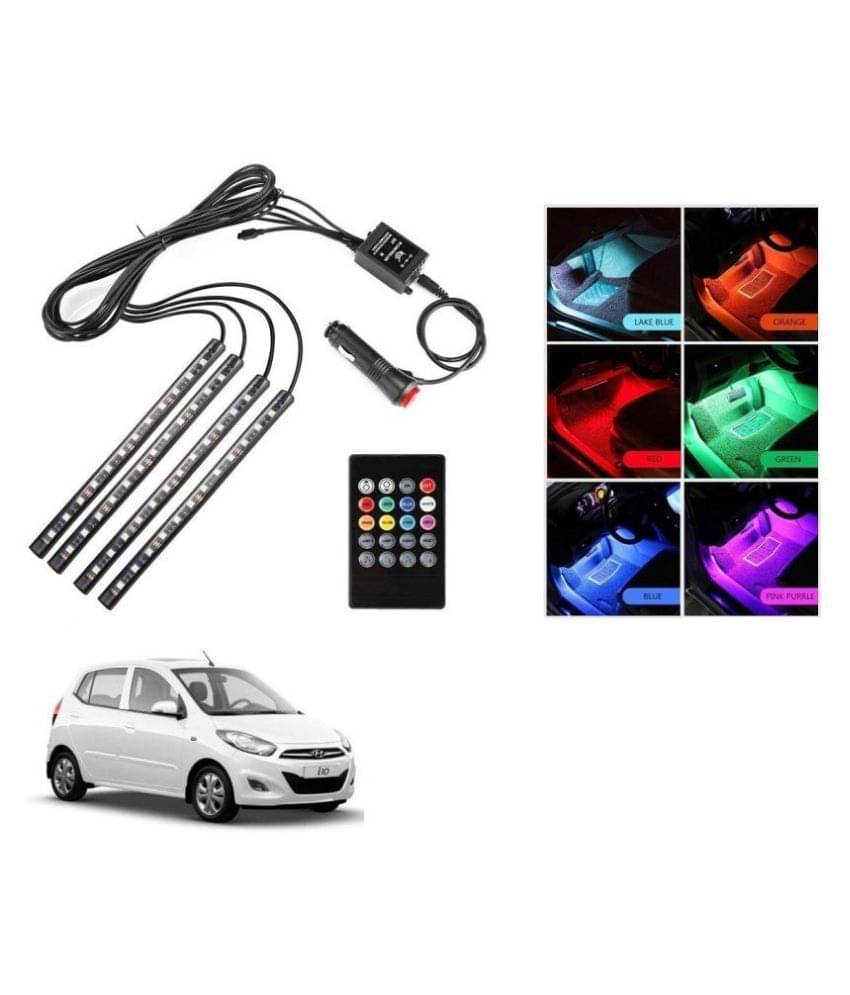     			AutoRight Atmosphere Light LED Wireless Remote Music Controller Car Interior Strip Light Lamp Kit For Hyundai i10