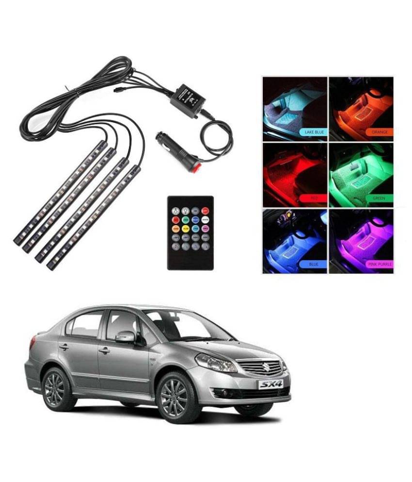     			AutoRight Atmosphere Light LED Wireless Remote Music Controller Car Interior Strip Light Lamp Kit For Maruti SX4