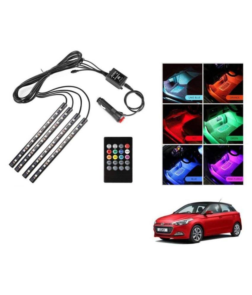     			AutoRight Atmosphere Light LED Wireless Remote Music Controller Car Interior Strip Light Lamp Kit For Hyundai i20