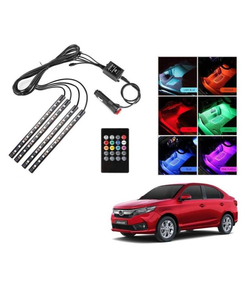     			AutoRight Atmosphere Light LED Wireless Remote Music Controller Car Interior Strip Light Lamp Kit For Honda Amaze