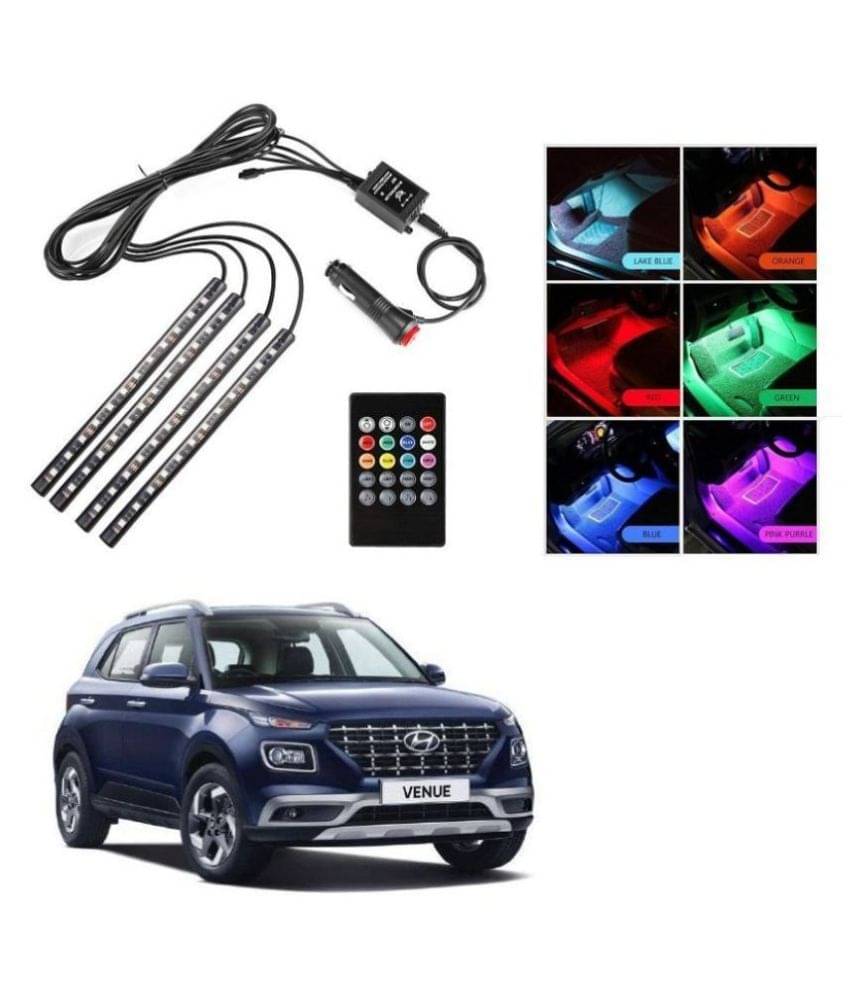     			AutoRight Atmosphere Light LED Wireless Remote Music Controller Car Interior Strip Light Lamp Kit For Hyundai Venue