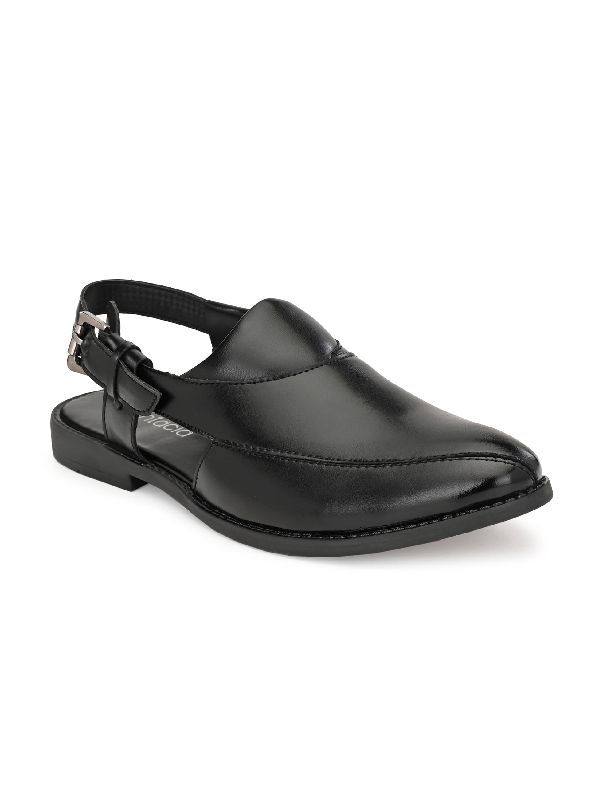     			Fentacia Black Synthetic Leather Sandals
