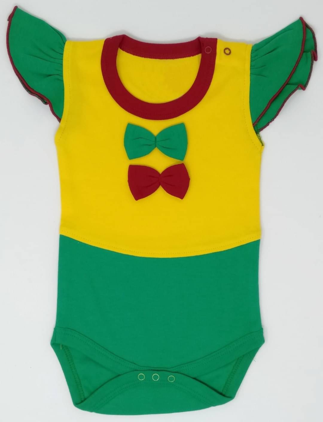     			Kaboos  yellow & Green Bodysuit