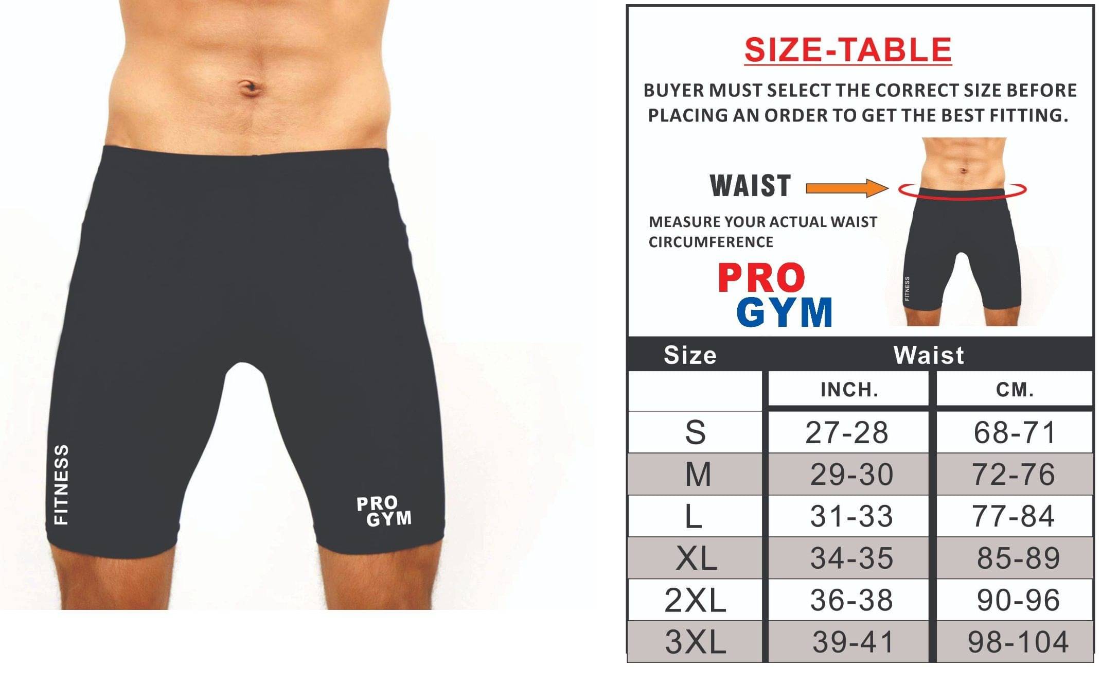     			Pro Gym Men's Compression Nylon Shorts Tights