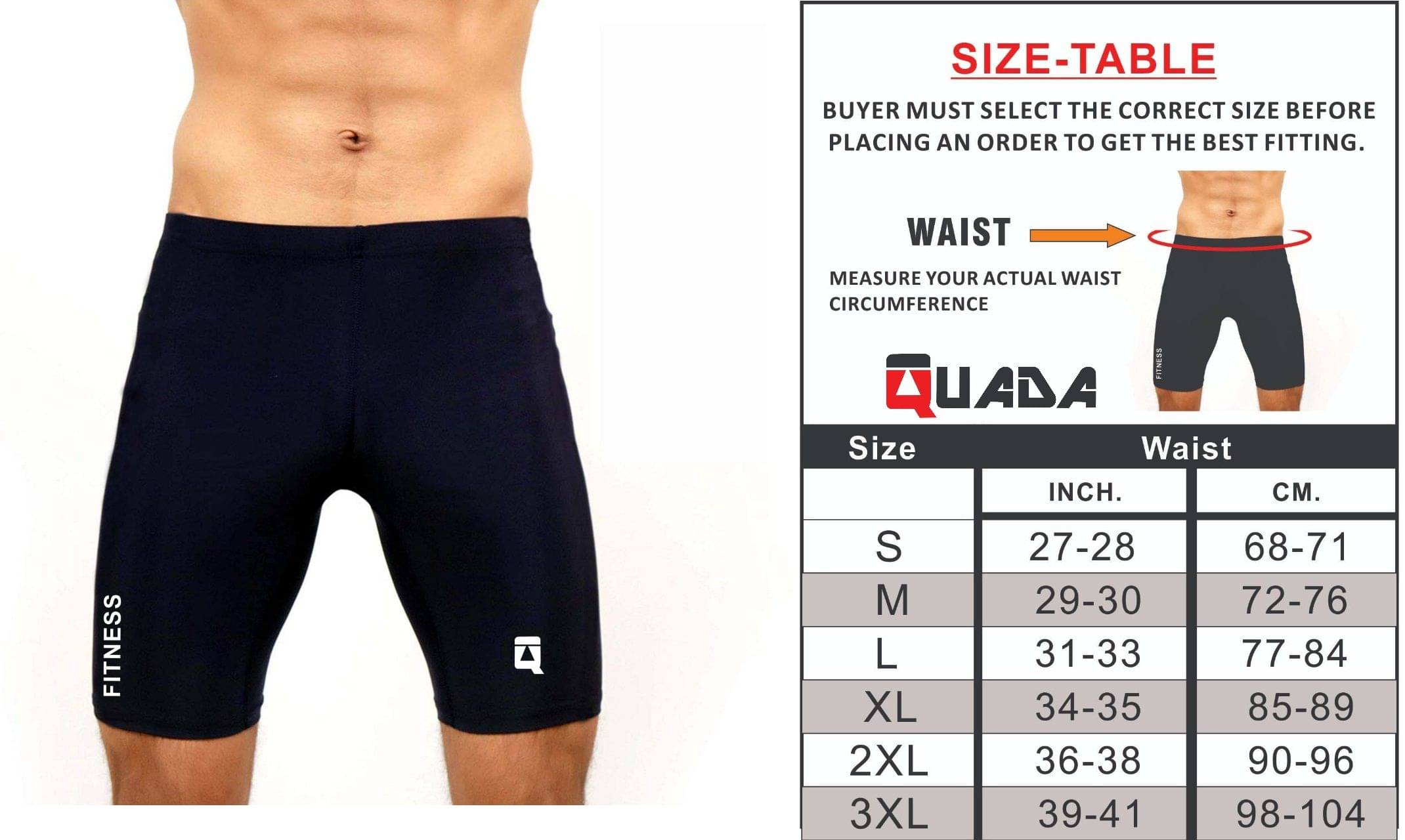     			Quada Unisex 100% Polyester Compression Shorts Tights