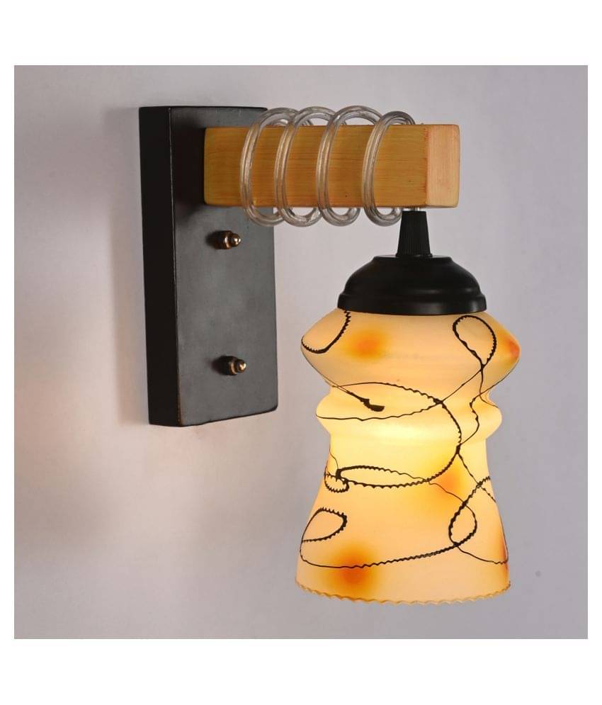 AFAST New Pendant Wood Fitting Shade Glass Wall Light Yellow - Pack of 1 AFAST New Pendant Wood Fitting Shade Glass Wall Light Yellow - Pack of 1