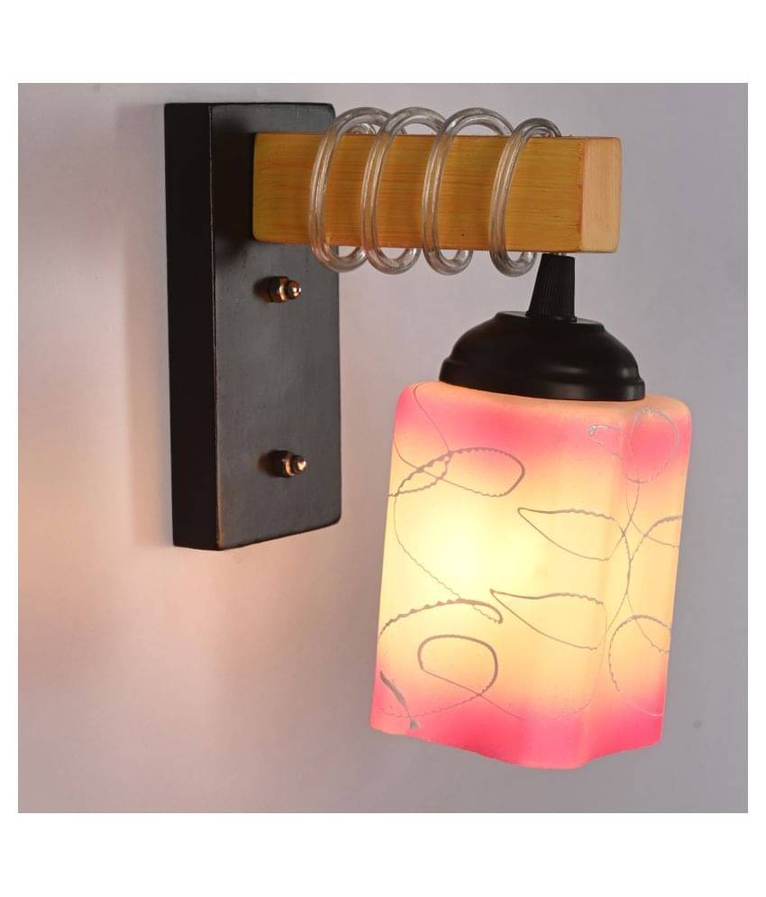 AFAST New Pendant Wood Fitting Shade Glass Wall Light Pink - Pack of 1 AFAST New Pendant Wood Fitting Shade Glass Wall Light Pink - Pack of 1