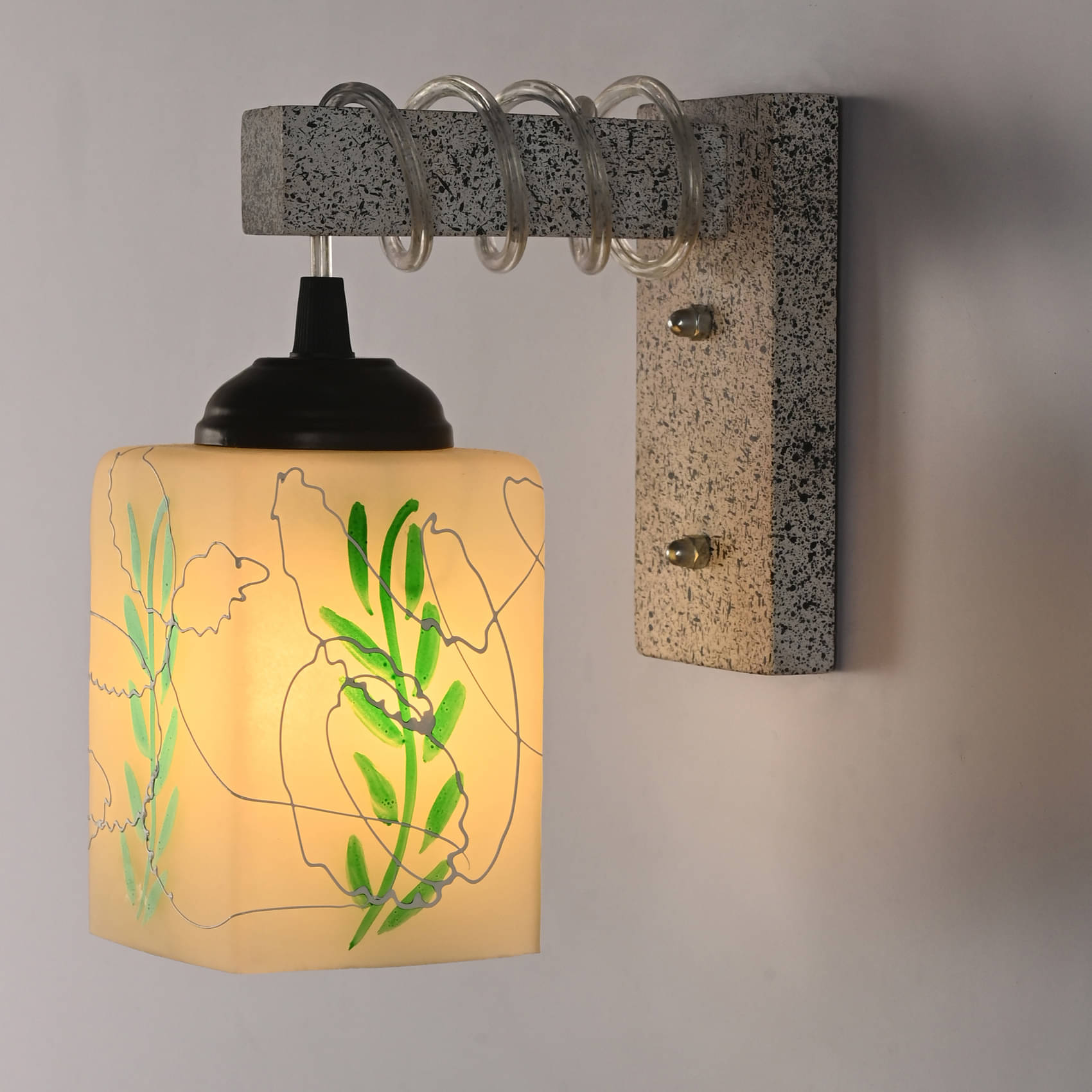 Somil New Pendant Wood Fitting Shade Glass Wall Light Green - Pack of 1 Somil New Pendant Wood Fitting Shade Glass Wall Light Green - Pack of 1