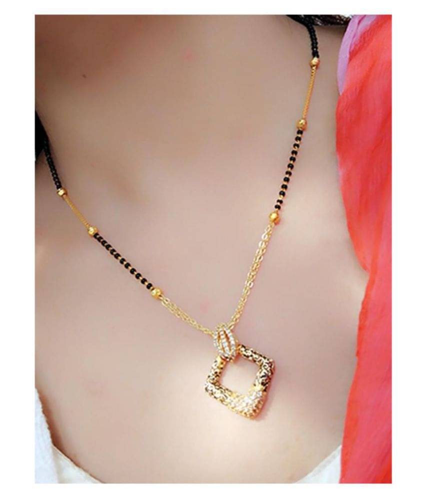 Bhagya Lakshmi Women's Pride Traditional AD Stone Embebbed Gold Plated Mangalsutra For Women Bhagya Lakshmi Women's Pride Traditional AD Stone Embebbed Gold Plated Mangalsutra For Women