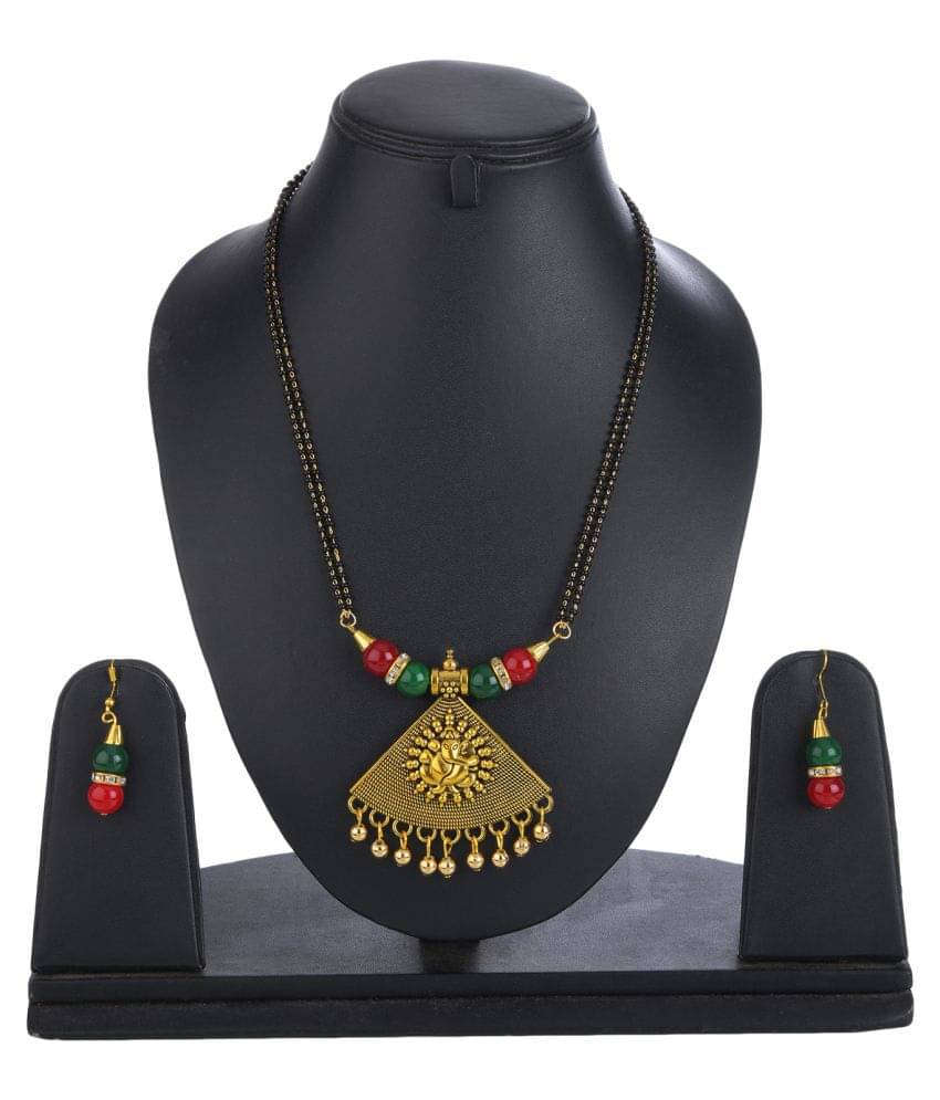 Bhagya Lakshmi Women's Pride Traditional Ganesh Ji Mangalsutra With Earrings For Women Bhagya Lakshmi Women's Pride Traditional Ganesh Ji Mangalsutra With Earrings For Women