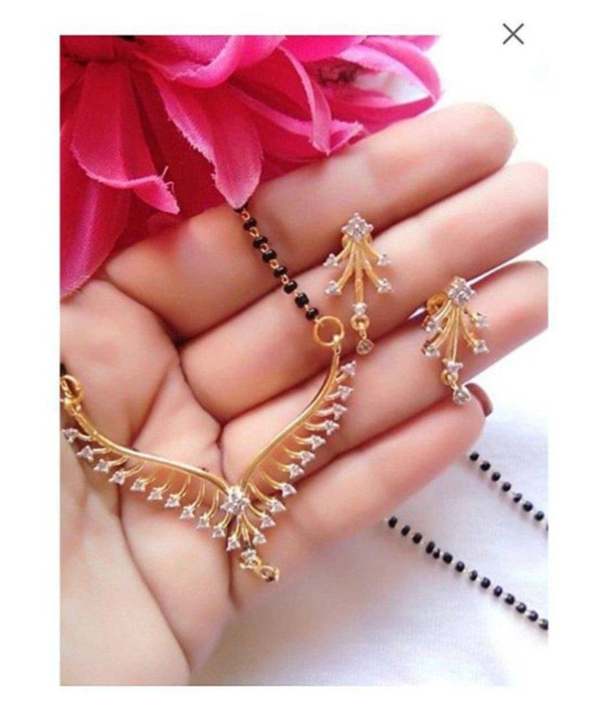     			Bhagya Lakshmi Women's Pride AD Stone Mangalsutra With Earrings For Women