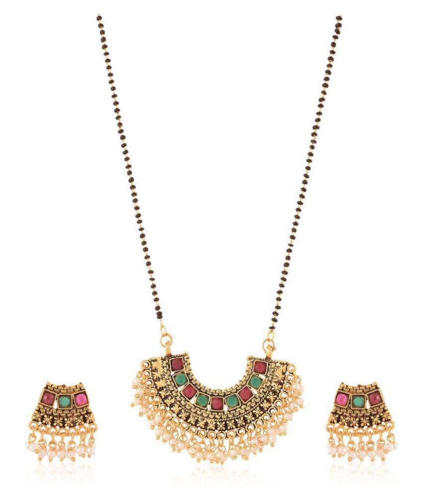 Bhagya Lakshmi Women's pride Gold Plated Mangalsutra With earrings For Women Bhagya Lakshmi Women's pride Gold Plated Mangalsutra With earrings For Women