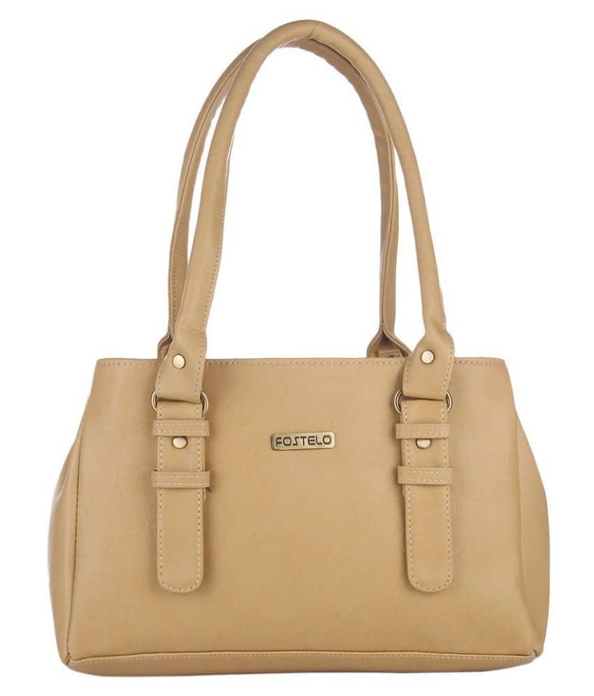 Fostelo Shoulder Bag Faux Leather Set of 1 ( Beige ) - Handbags | Buy online on ZillyBuy