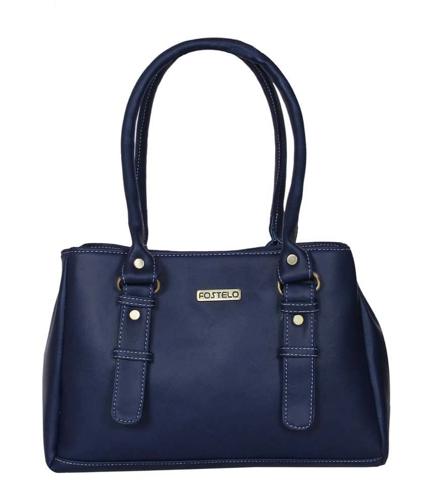 Fostelo -   Blue Faux Leather Shoulder Bag - Handbags | Buy online on ZillyBuy