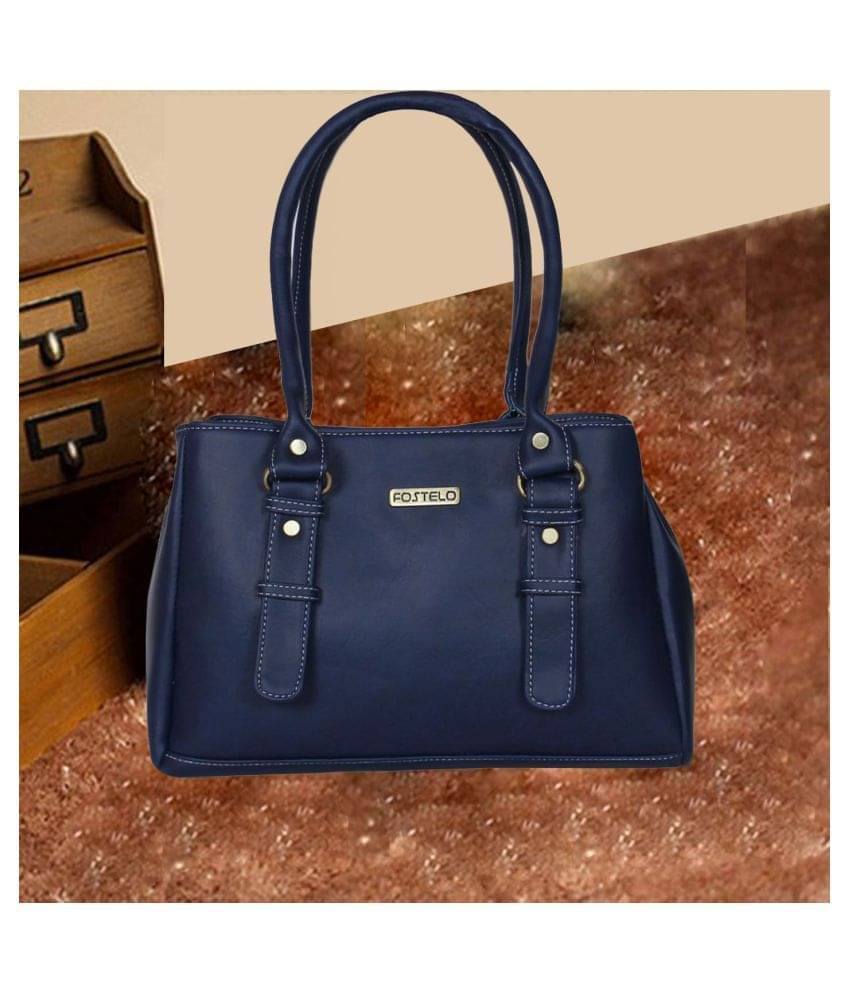     			Fostelo Shoulder Bag Faux Leather Set of 1 ( Blue )