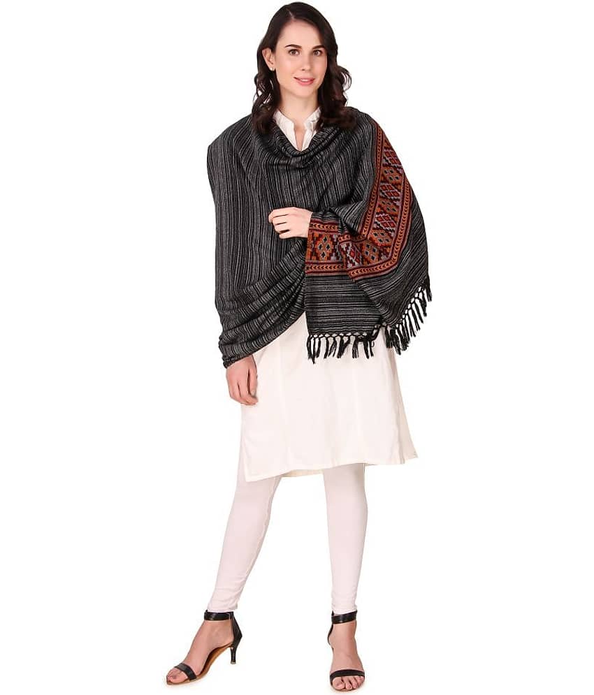 Bravezi Black Woven Shawl - Dupattas & Shawls | Buy online on ZillyBuy