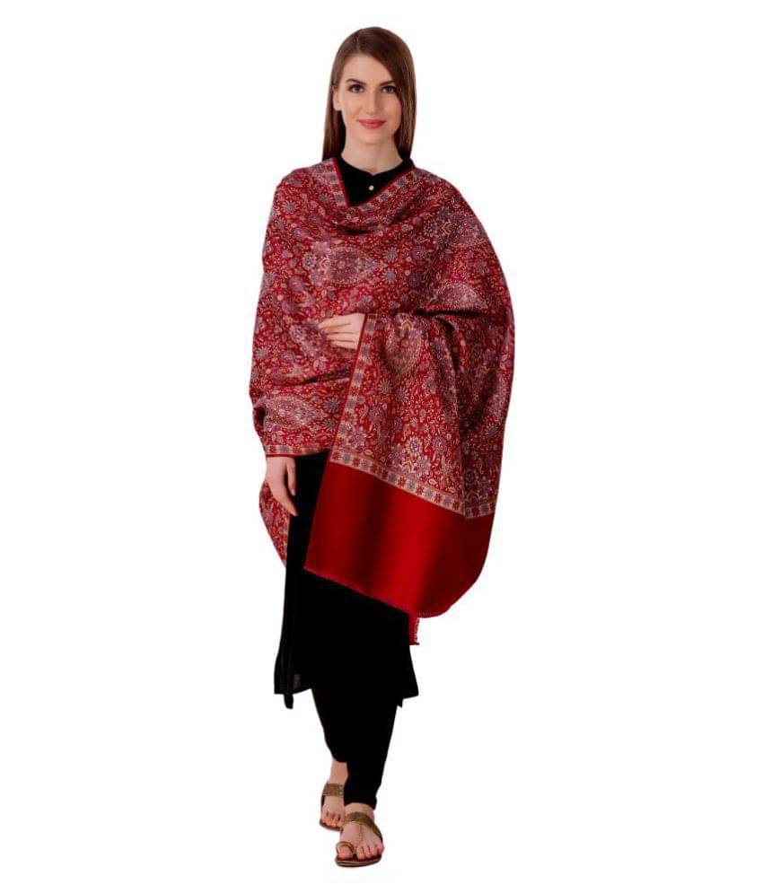     			Bravezi Maroon Kashmiri Shawl