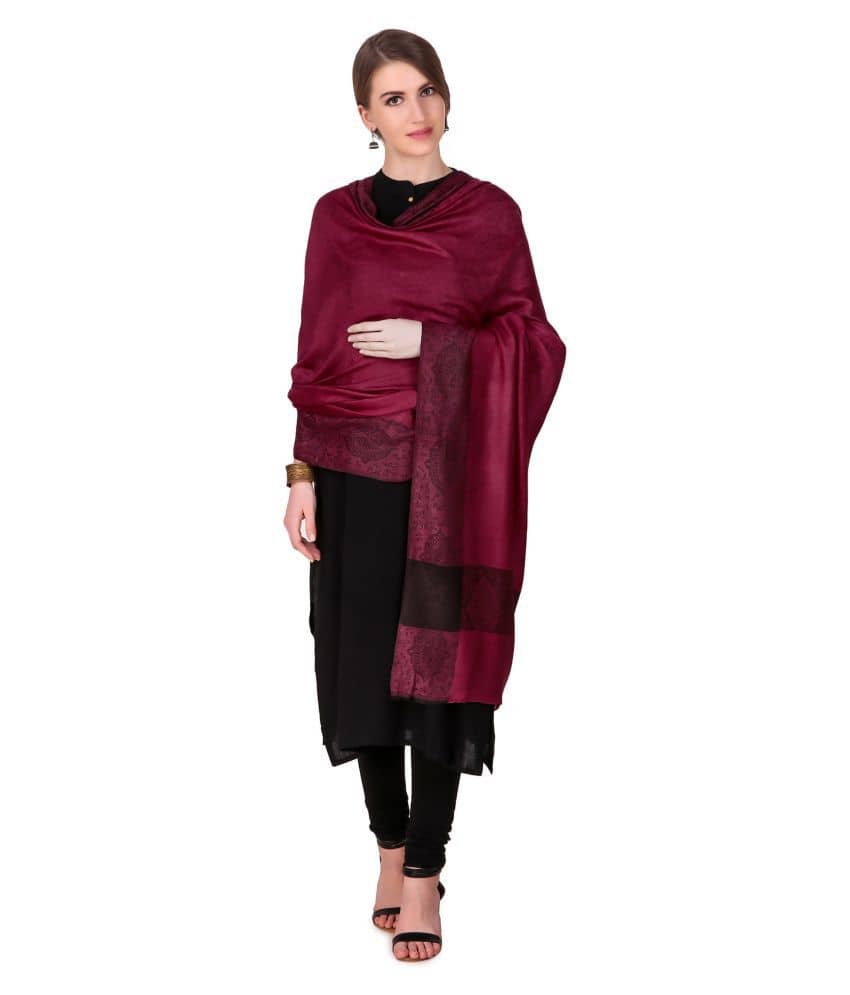 Bravezi Maroon Paisley Shawl - Dupattas & Shawls | Buy online on ZillyBuy