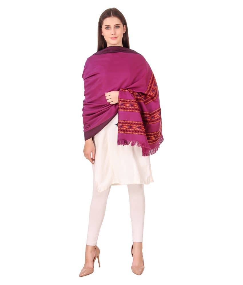 Bravezi Purple Kashmiri Shawl - Dupattas & Shawls | Buy online on ZillyBuy