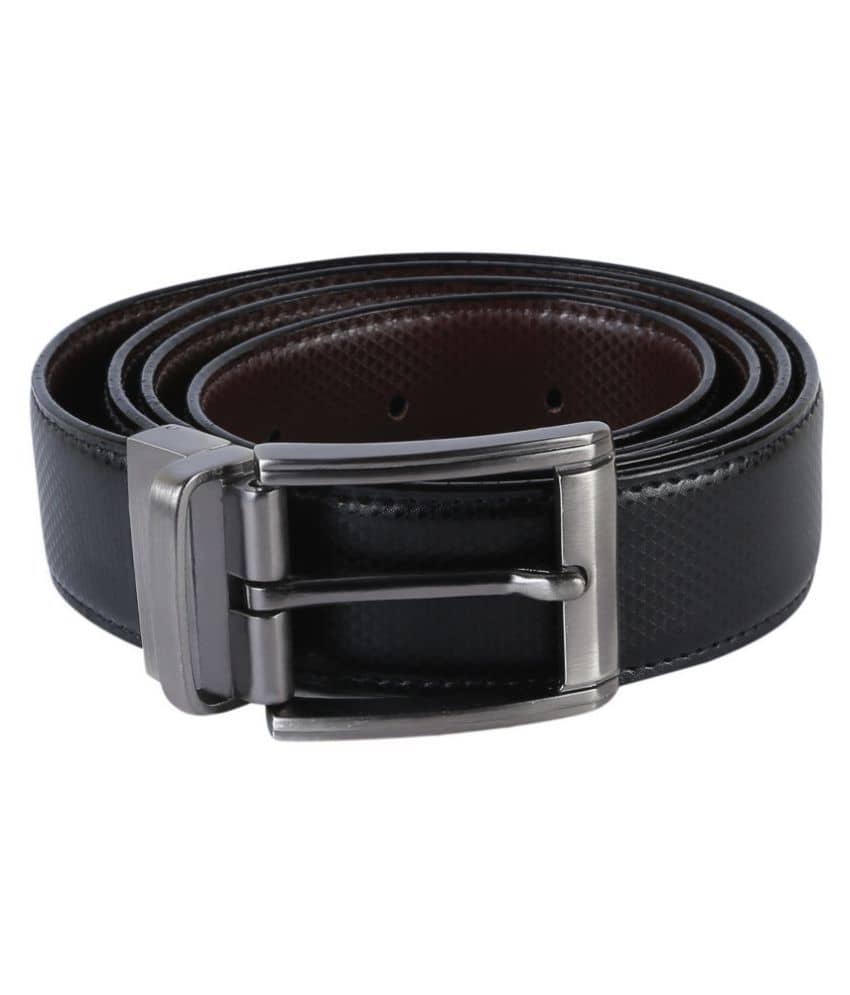 Tie & Cuffs Black PU Casual Belt