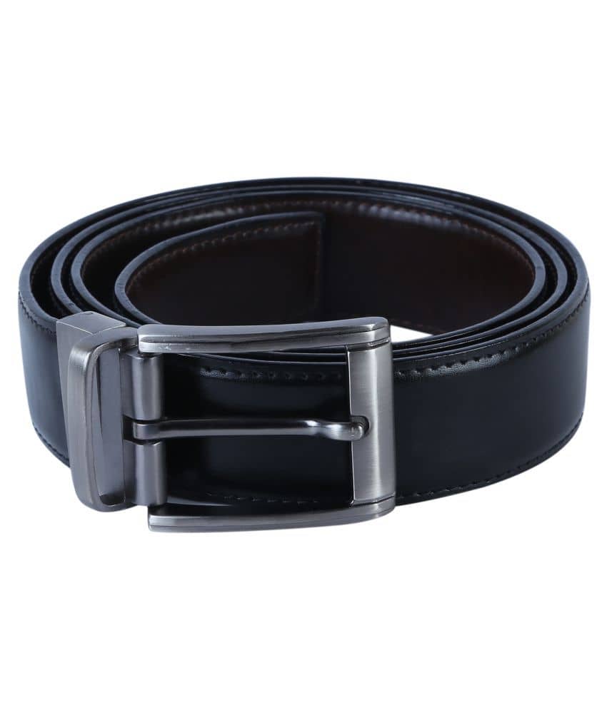 Tie & Cuffs Black PU Casual Belt
