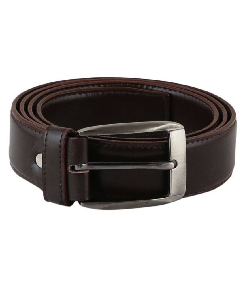     			Tie & Cuffs Brown Faux Leather Casual Belt