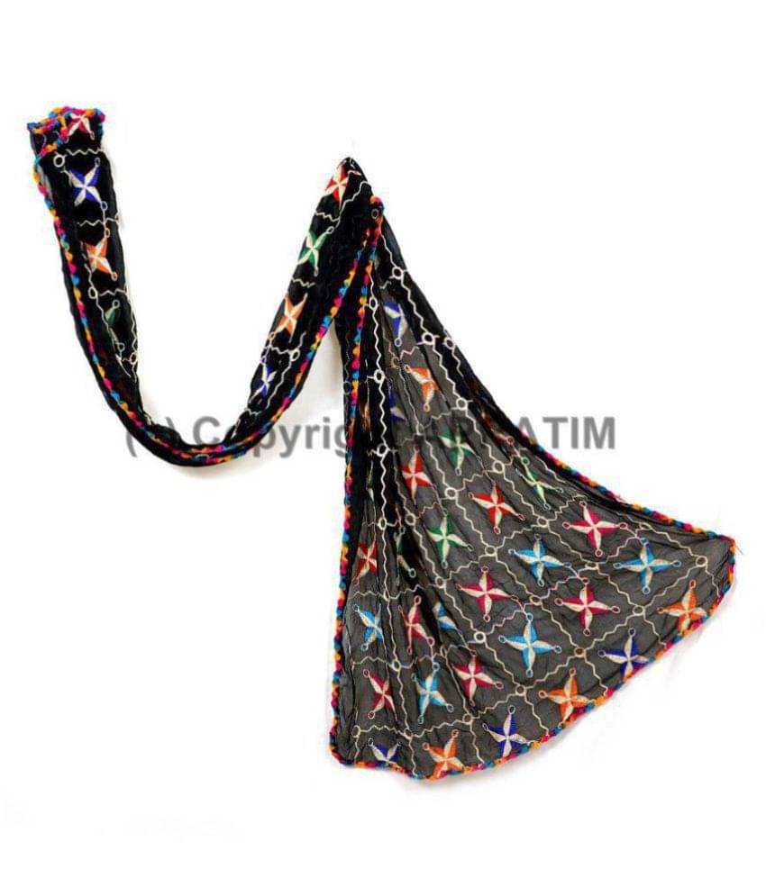     			Apratim Black Chiffon Dupatta