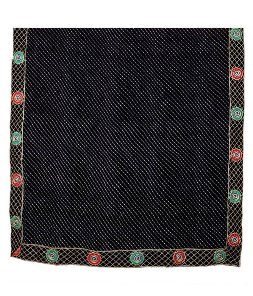     			Apratim Black Georgette Leheria Dupatta
