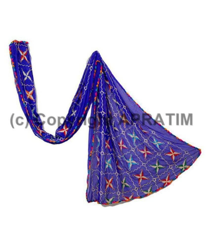     			Apratim Blue Chiffon Dupatta