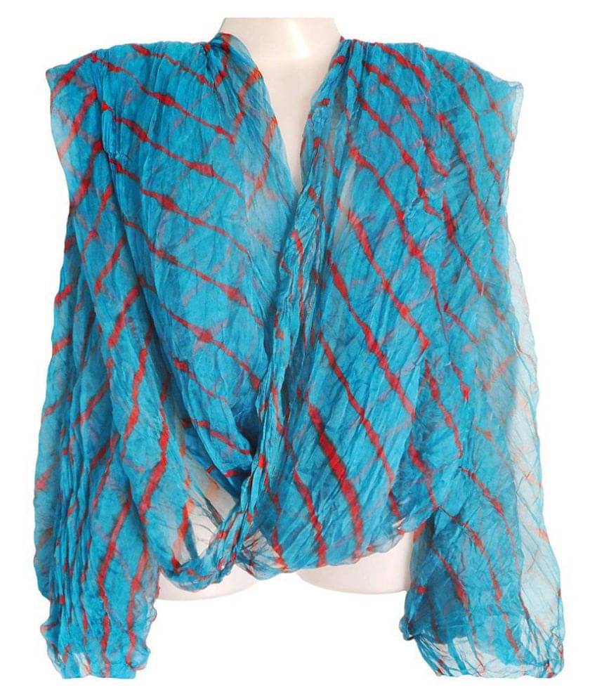 Apratim Blue Chiffon Leheria Dupatta     			Apratim Blue Chiffon Leheria Dupatta